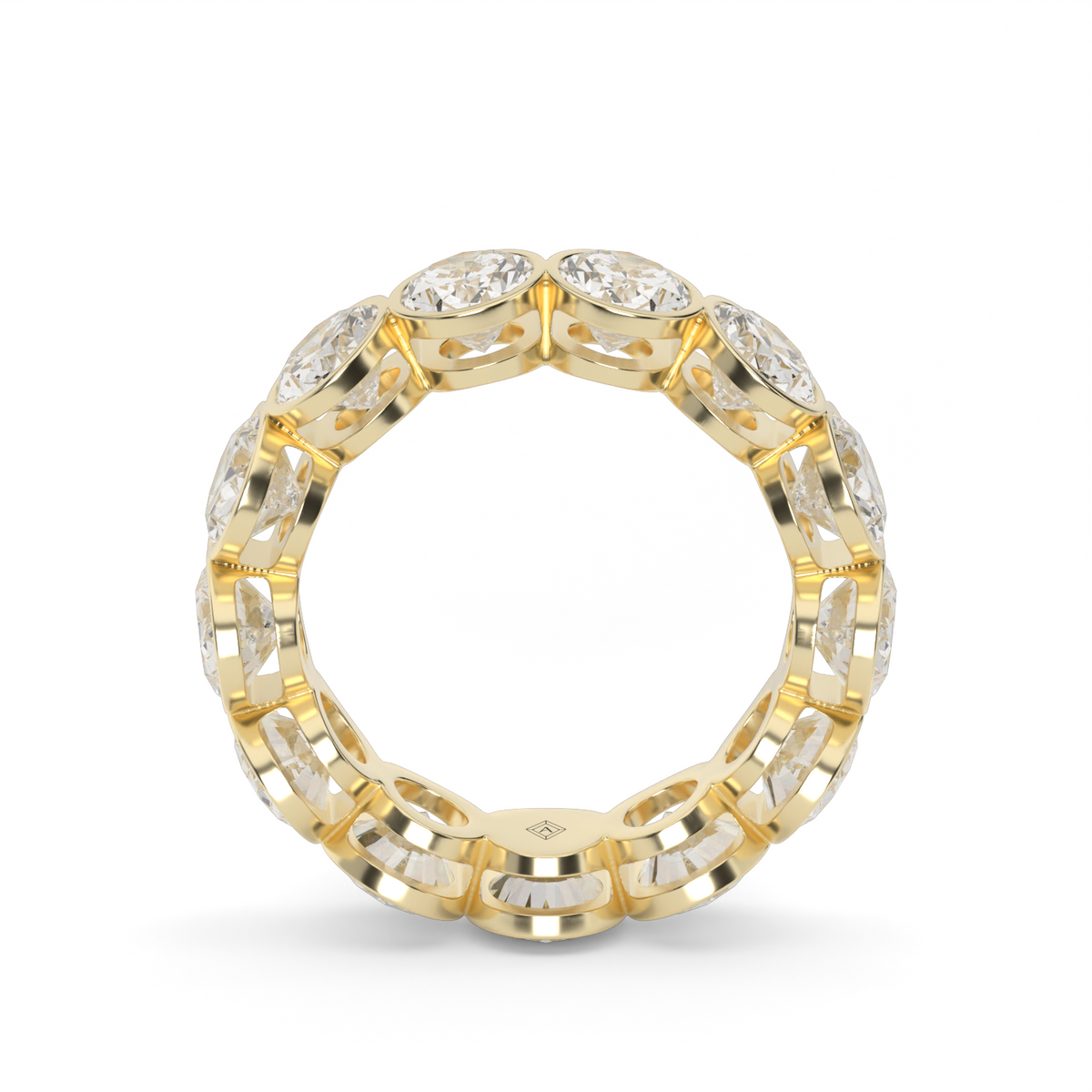 Oval Bezel Eternity Ring — 14K Yellow Gold / 4 / Lab Diamond (image)