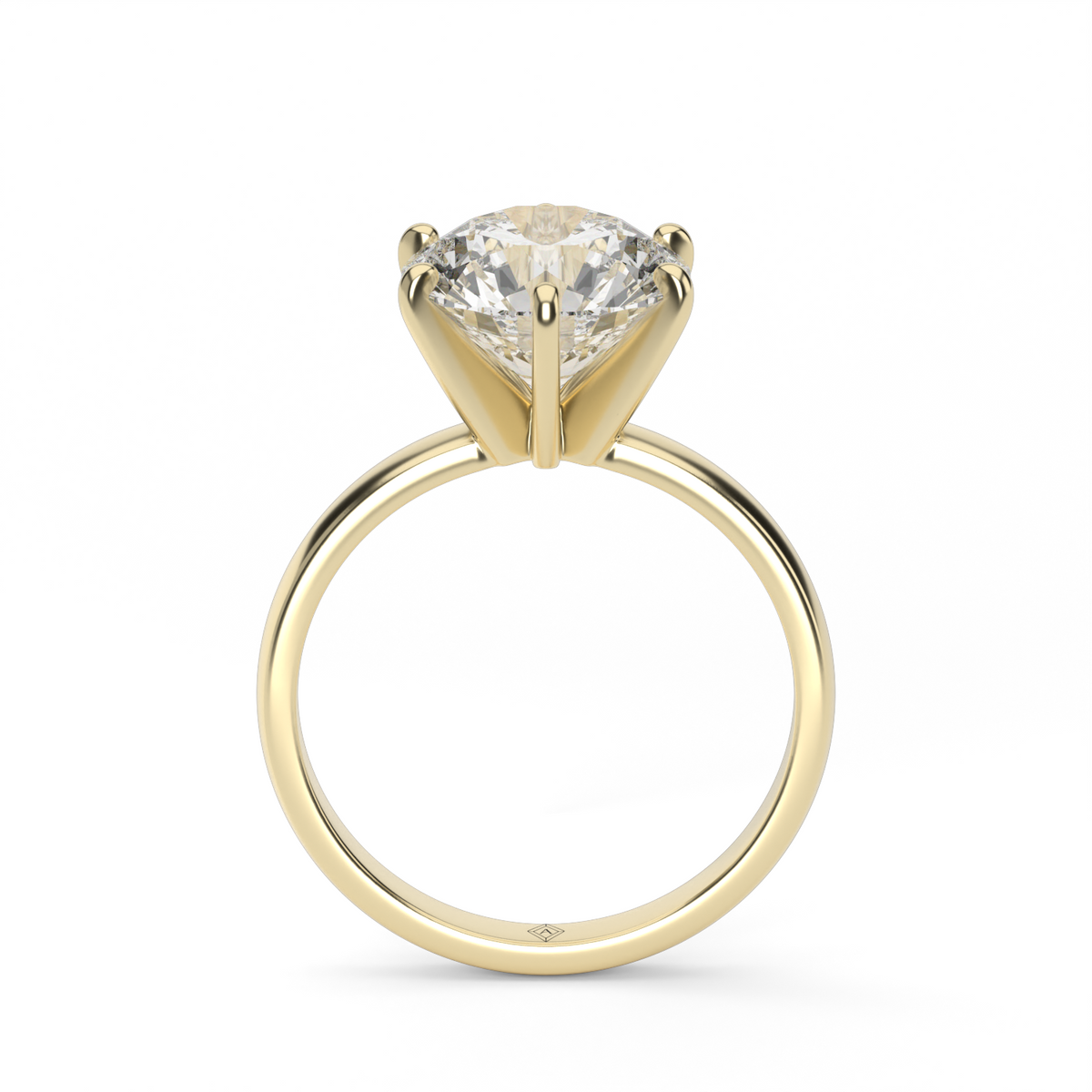 Comfort Fit Solitaire Engagement Ring (Six Prong) — 14K Yellow Gold / Round (image)