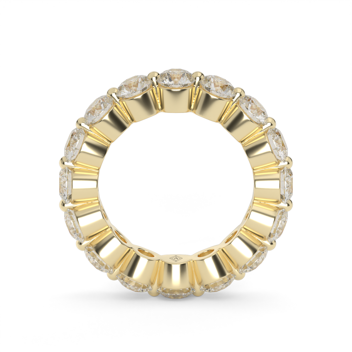 4 Carat Single Shared Prong Diamond Eternity Ring — 14K Yellow Gold / Lab Diamond (image)