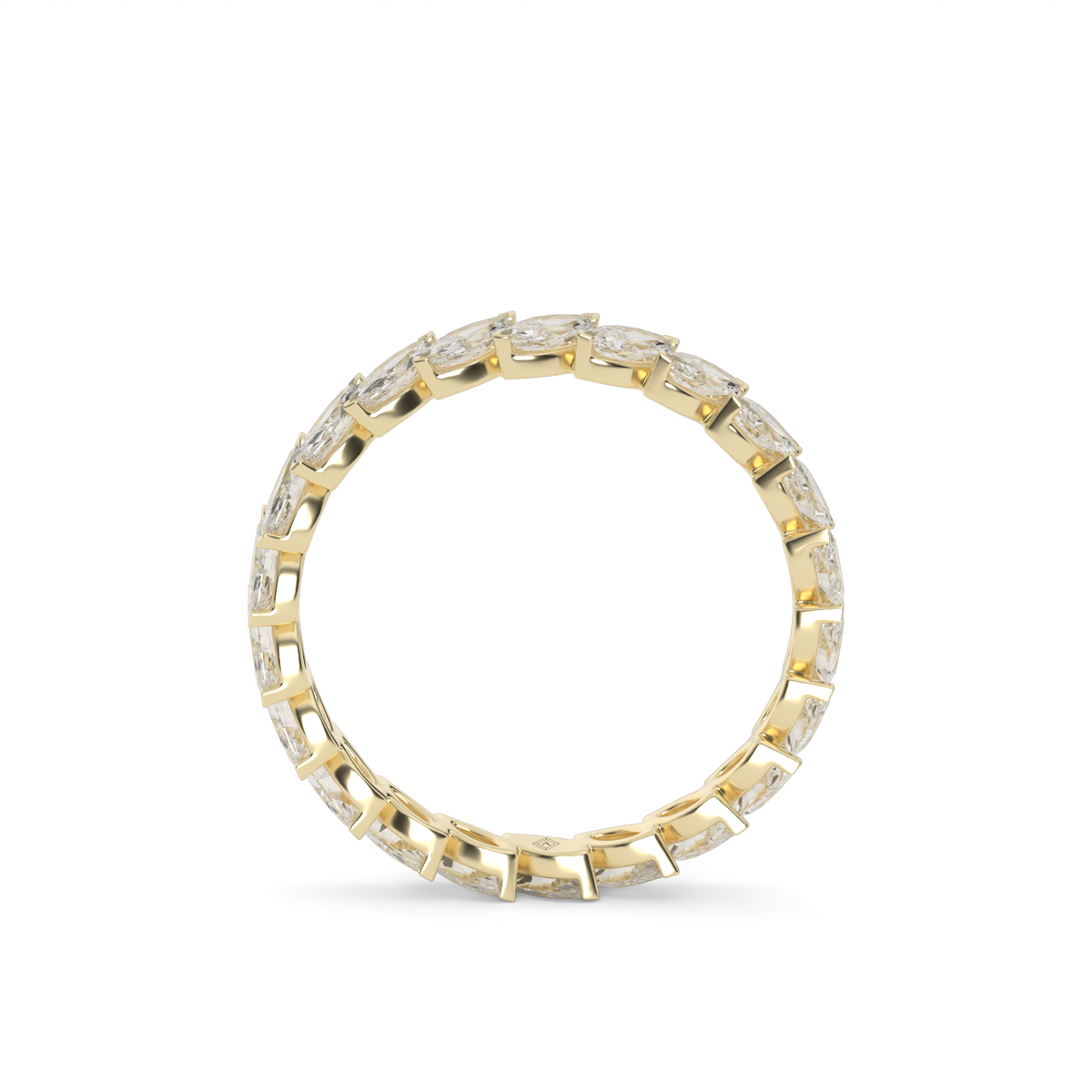 Elegant Marquise Cut Diamond Eternity Ring — 14K Yellow Gold / Lab Diamond (image)
