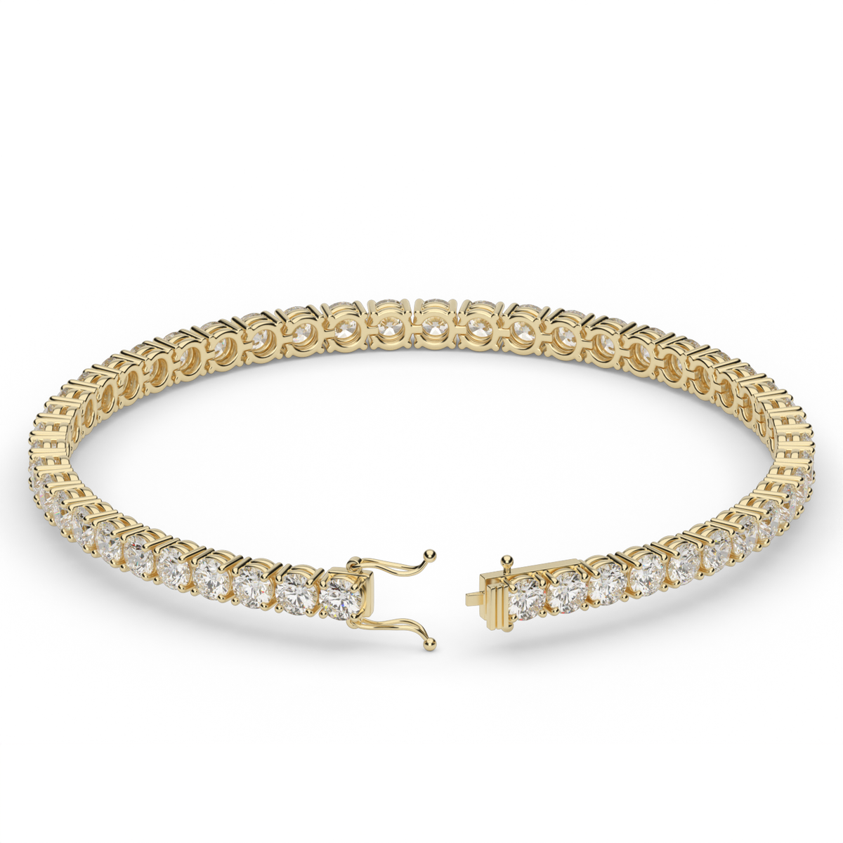 6 Carat Four Prong Diamond Tennis Bracelet — 14K Yellow Gold / Lab Diamond (image)