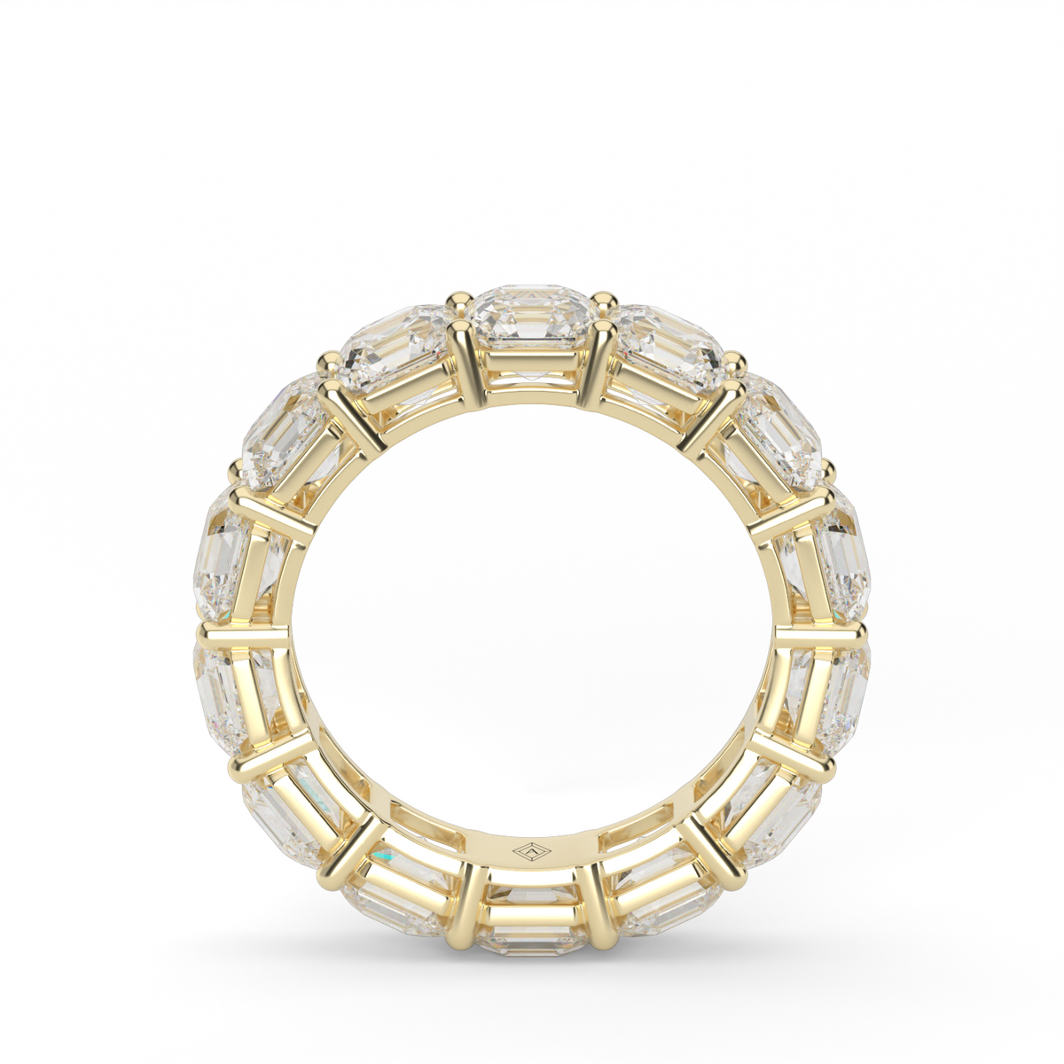 Asscher Cut Diamond Eternity Ring — 14K Yellow Gold / 6 / Lab Diamond (image)