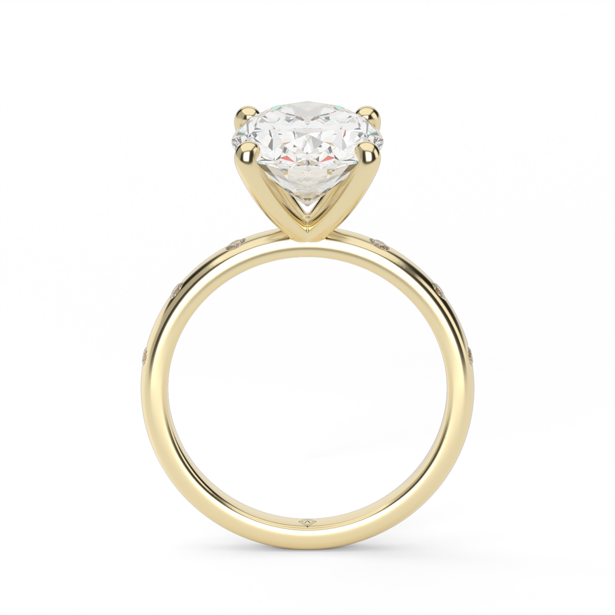 Modern Burnish-set Diamond Engagement Ring — 18K Yellow Gold / Oval / Lab Diamond (image)