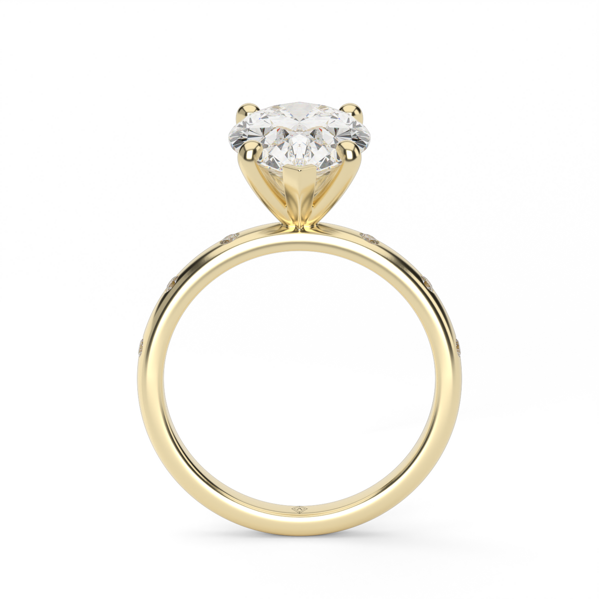 Modern Burnish-set Diamond Engagement Ring — 14K Yellow Gold / Pear / Lab Diamond (image)