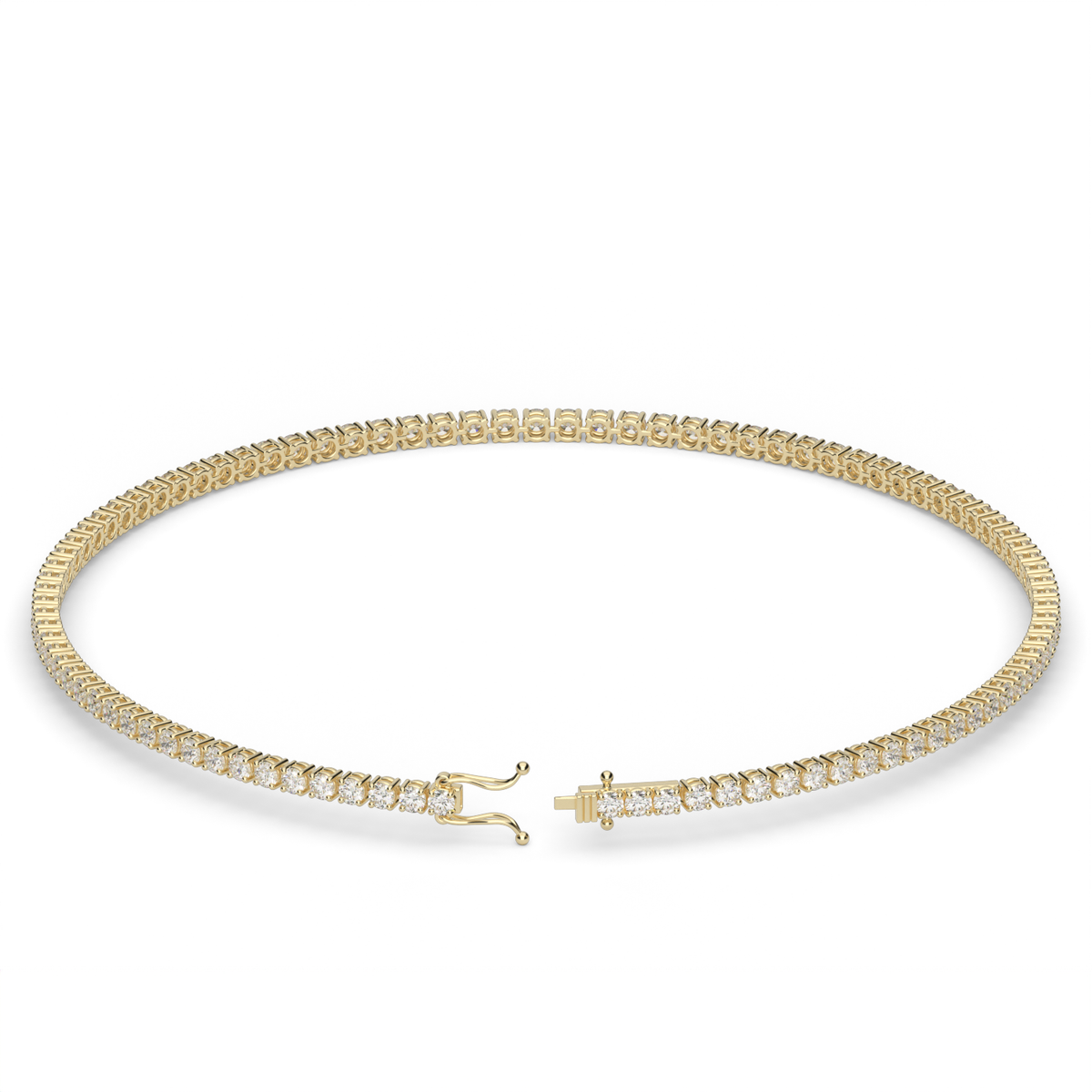 1 Carat Four Prong Diamond Tennis Bracelet — 14K Yellow Gold / Lab Diamond (image)
