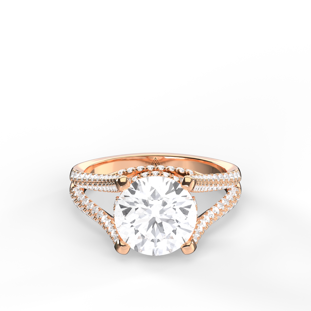 Split Shank Double Pave Diamond Engagement Ring – Adamand