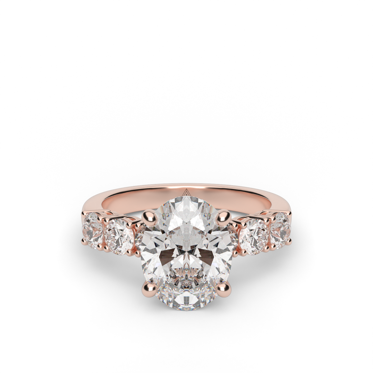 Prong Set Diamond Engagement Ring — 14K Rose Gold / Oval / Lab Diamond (image)
