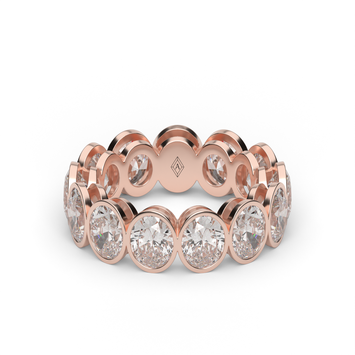 Oval Bezel Eternity Ring — 14K Rose Gold / 4 / Lab Diamond (image)