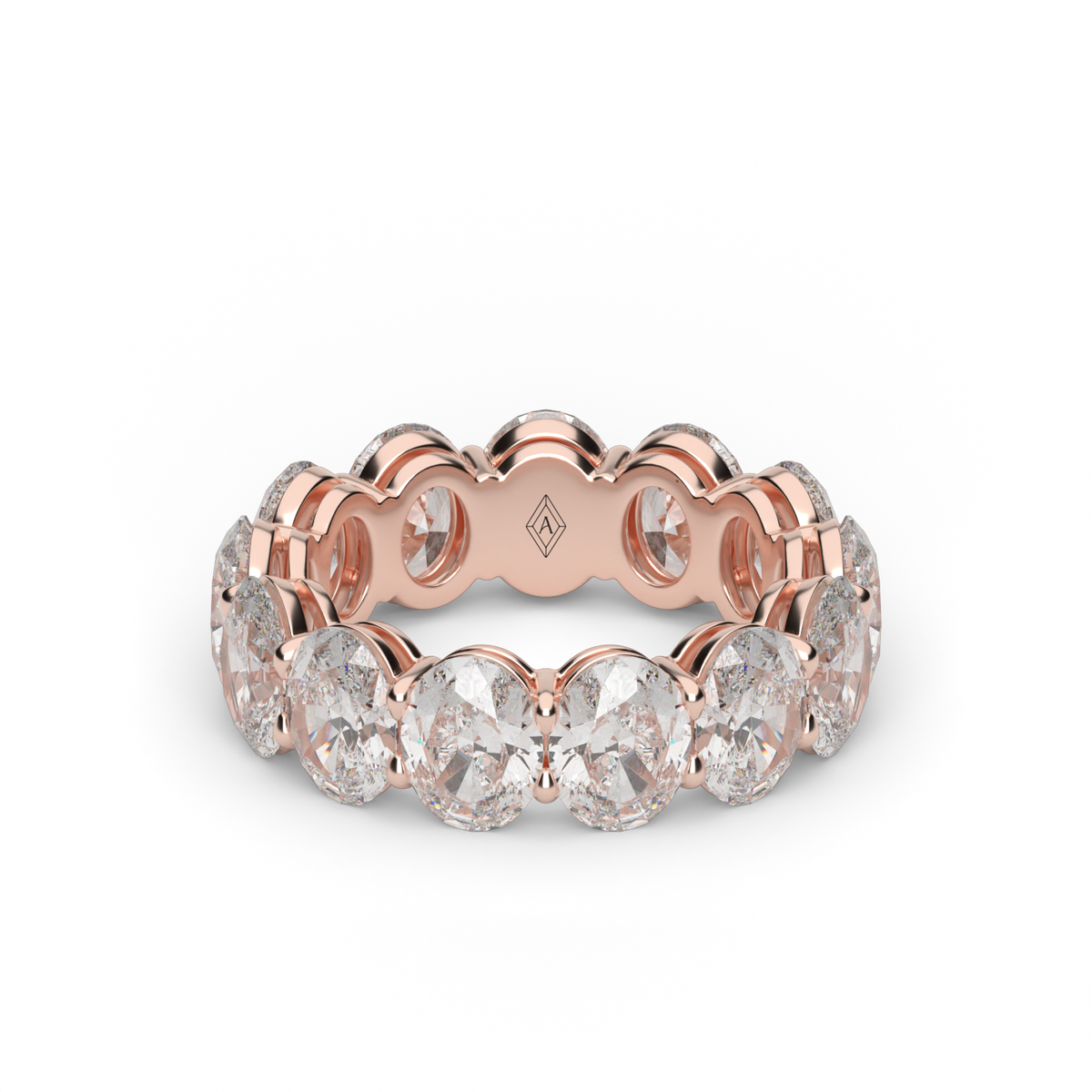 Oval Cut  Diamond Eternity Ring — 14K Rose Gold / 6 / Lab Diamond (image)