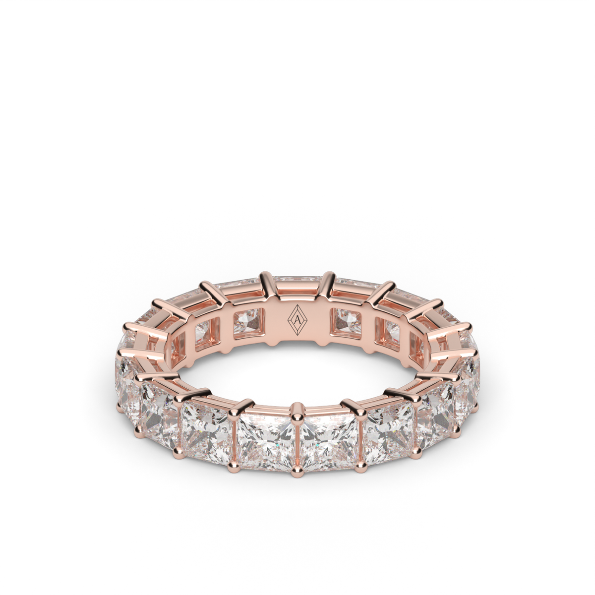 Princess Cut Diamond Eternity Ring — 14K Rose Gold / 4 / Lab Diamond (image)