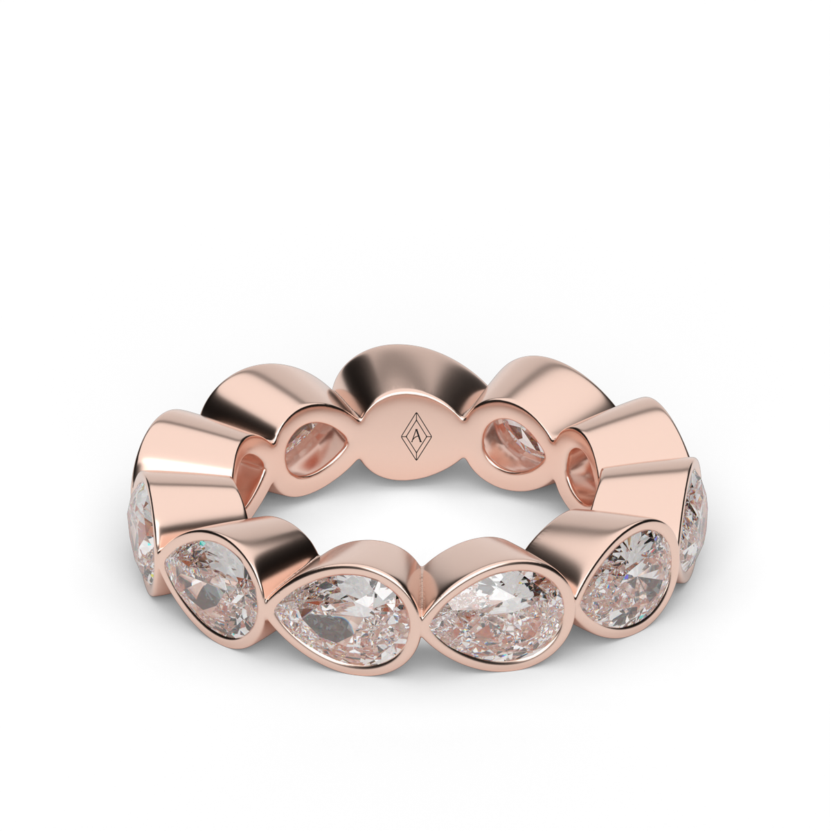 East-West Bezel Pear Eternity Ring — 14K Rose Gold / 5 / Lab Diamond (image)