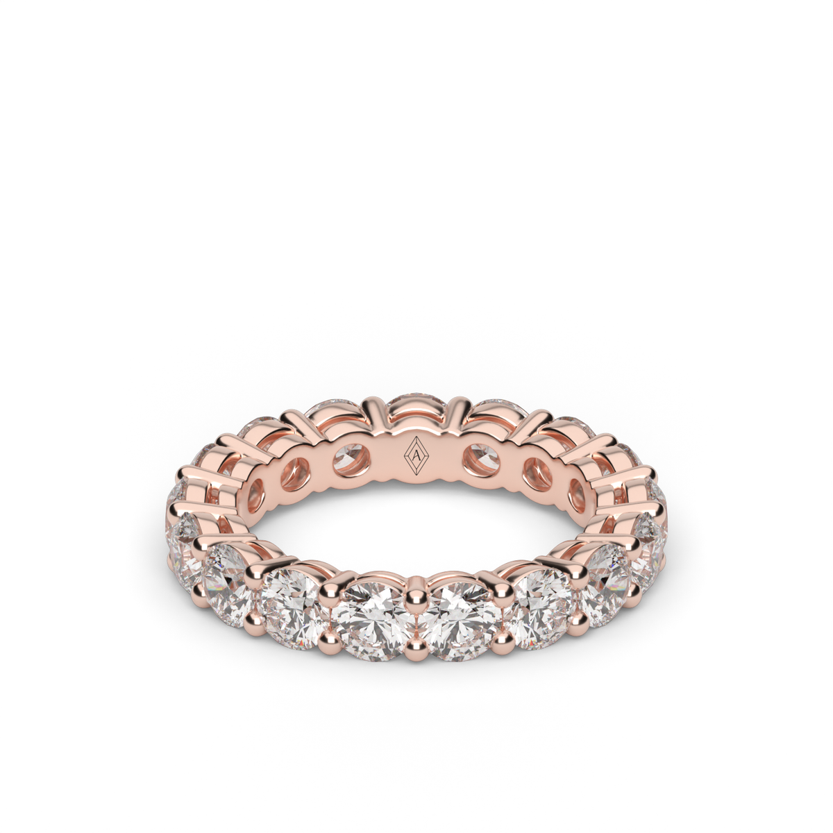 Round  Diamond Eternity Ring — 14K Rose Gold / 3 / Lab Diamond (image)