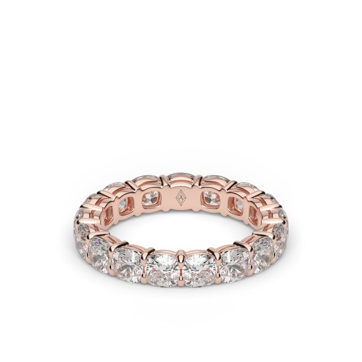 Cushion Cut Diamond Eternity Ring — 14K Rose Gold / 4 / Lab Diamond (image)