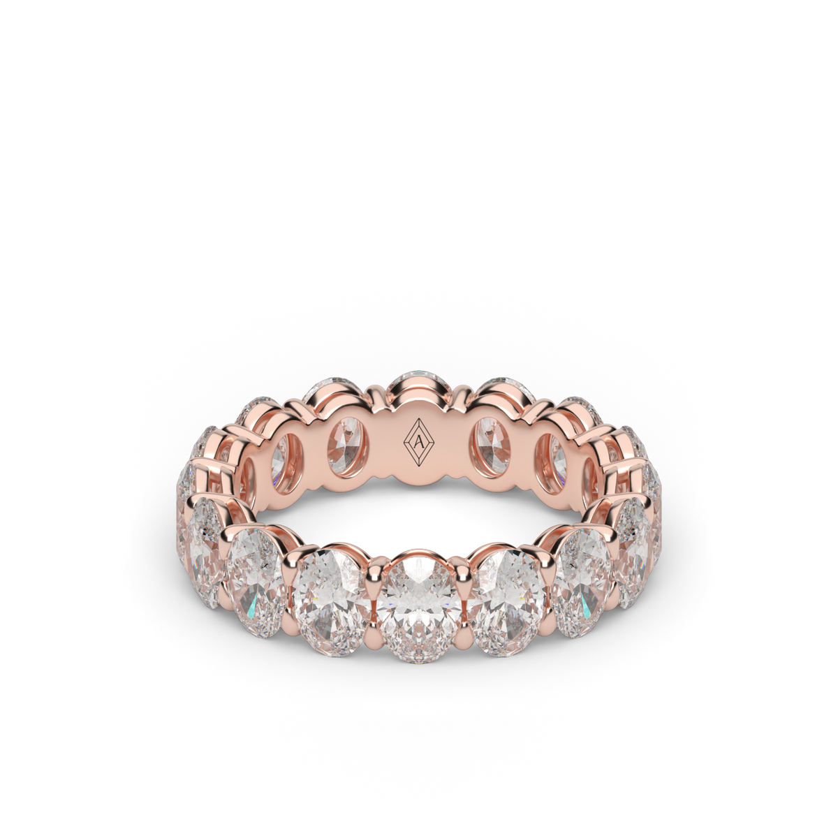 Oval Cut  Diamond Eternity Ring — 14K Rose Gold / 4 / Lab Diamond (image)