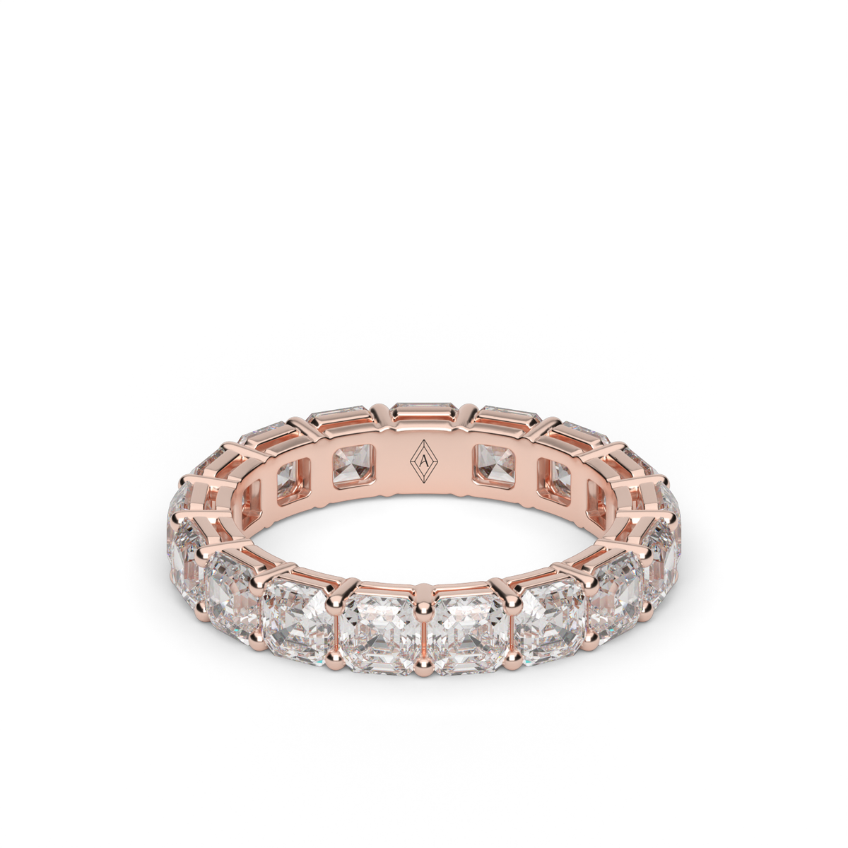 Asscher Cut Diamond Eternity Ring — 14K Rose Gold / 4 / Lab Diamond (image)
