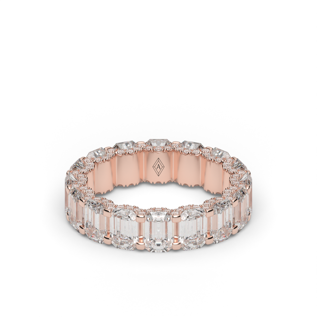 Elegant Emerald  Eternity Ring — 14K Rose Gold / Lab Diamond (image)