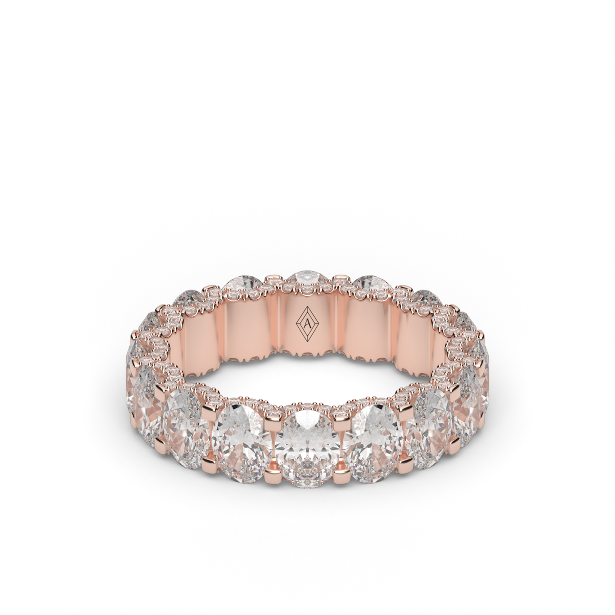 Elegant Oval  Eternity Ring — 14K Rose Gold / Lab Diamond (image)