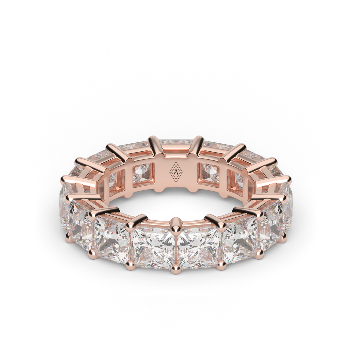Princess Cut Diamond Eternity Ring — 14K Rose Gold / 6 / Lab Diamond (image)