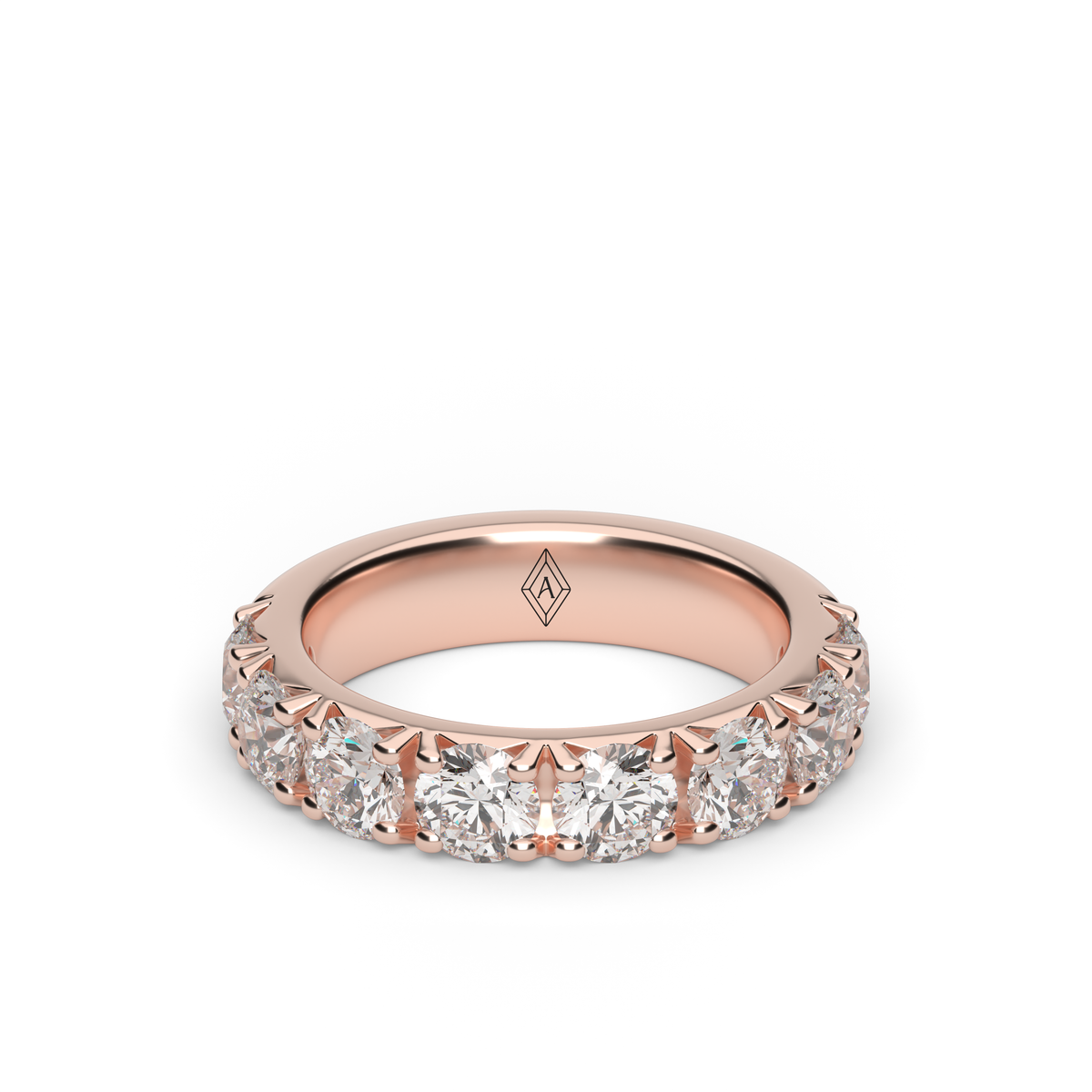 2 Carat French Pave Diamond Anniversary Ring — 14K Rose Gold / Lab Diamond (image)
