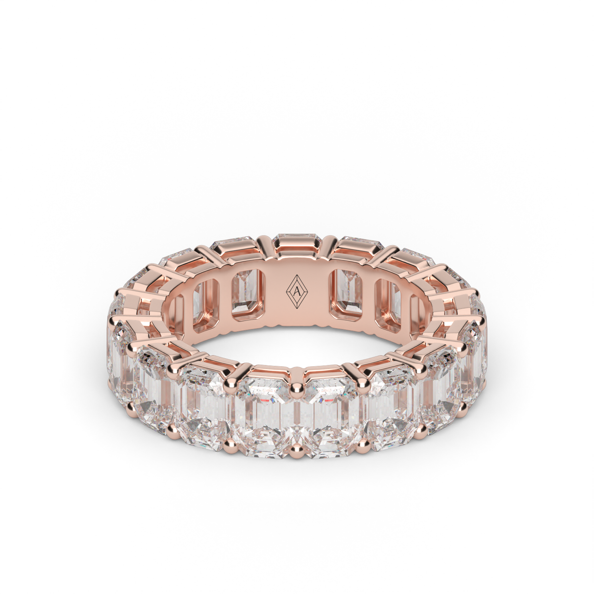 Emerald Shape  Diamond Eternity Ring — 14K Rose Gold / 6 / Lab Diamond (image)