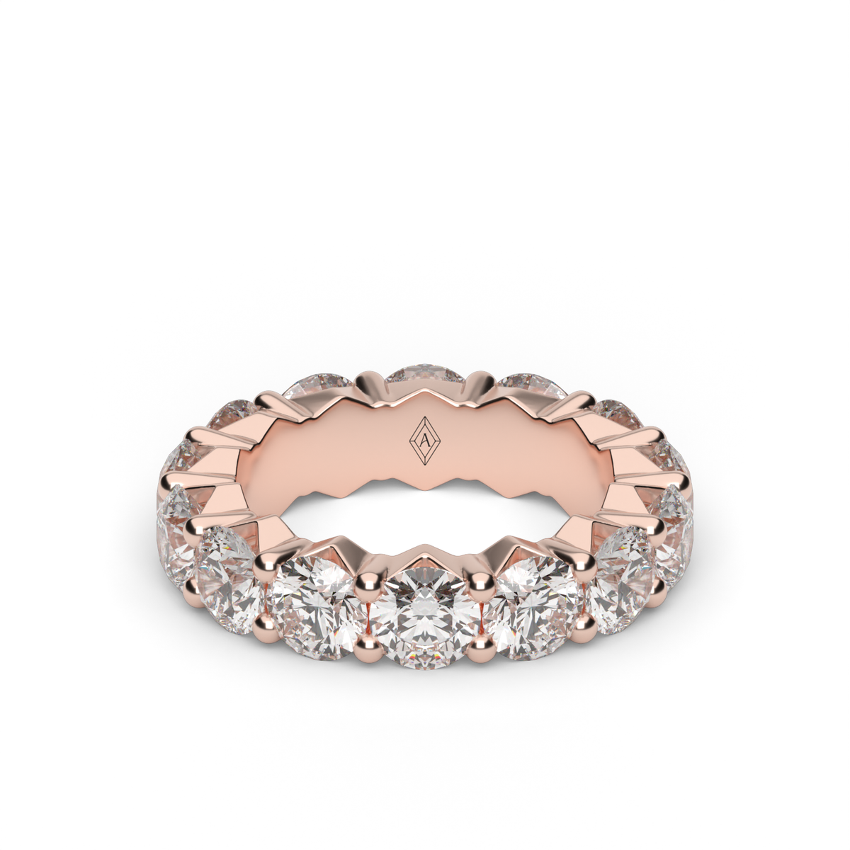 5 Ct Shared Prong Round Diamond Eternity Ring — 14K Rose Gold / Lab Diamond (image)