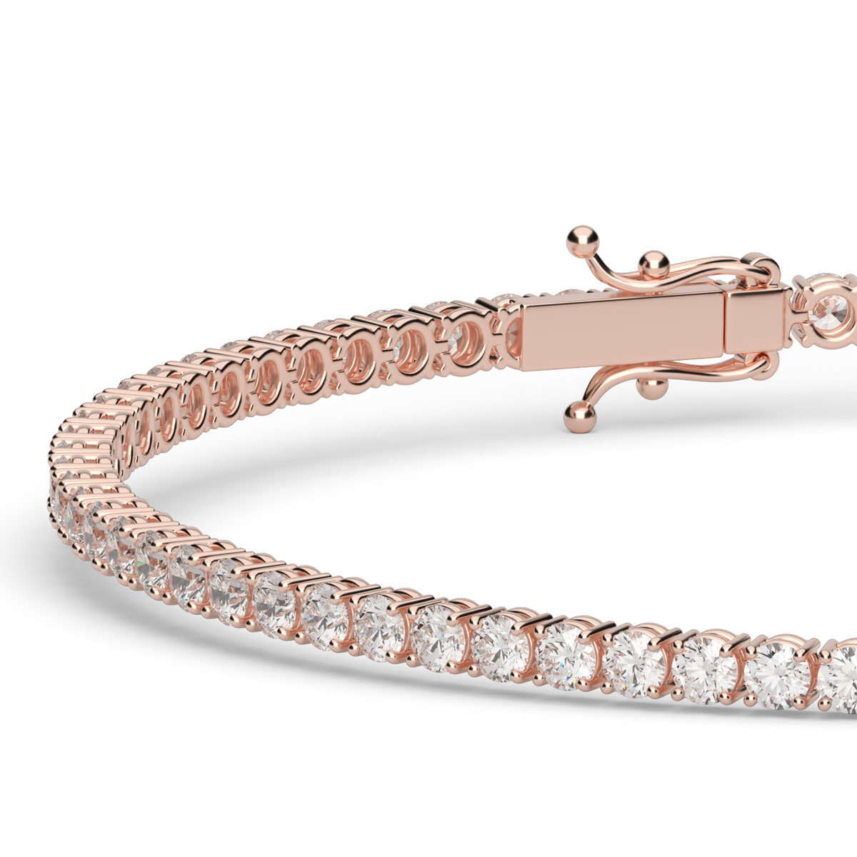 2 Carat Four Prong Diamond Tennis Bracelet — 14K Rose Gold / Lab Diamond (image)