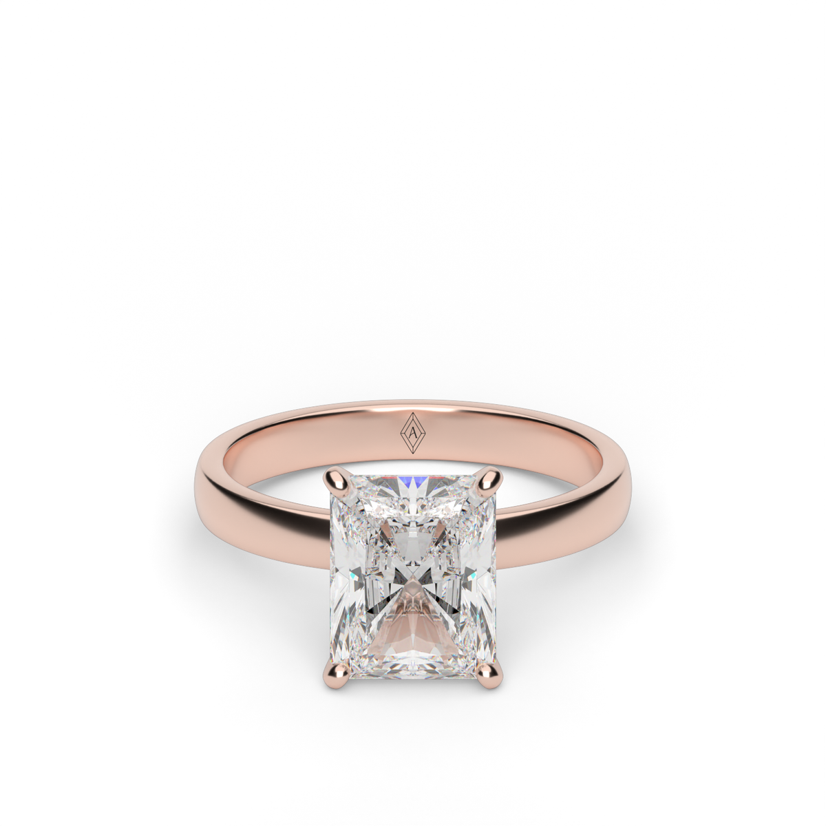 Comfort Fit Solitaire Engagement Ring (Six Prong) — 14K Rose Gold / Radiant (image)