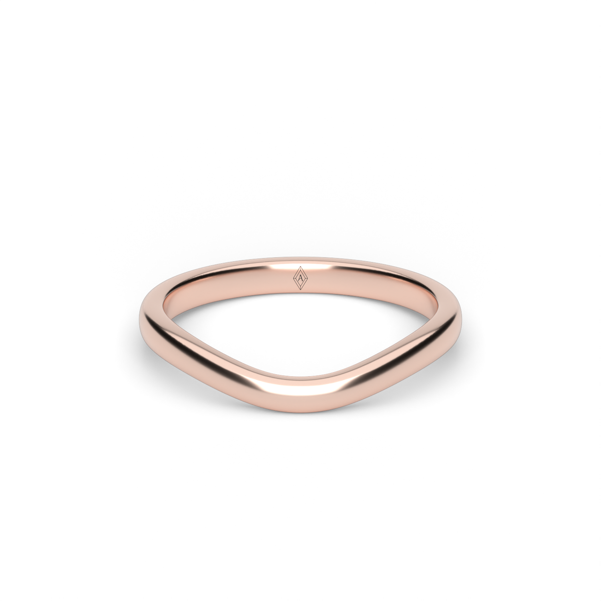 Curved Wedding Ring — 14K Rose Gold (image)