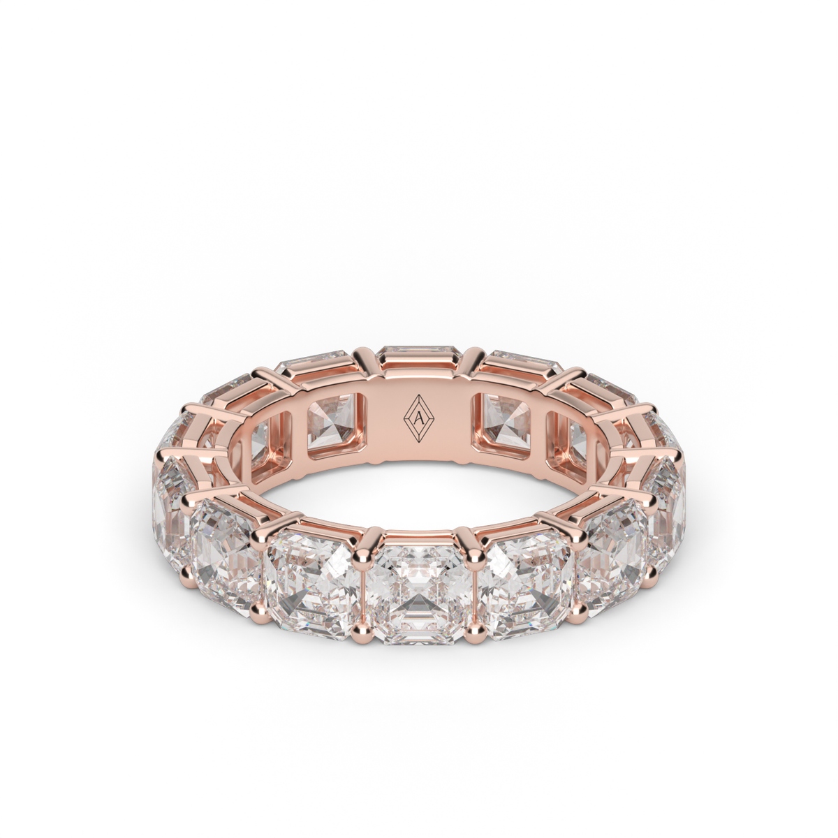 Asscher Cut Diamond Eternity Ring — 14K Rose Gold / 6 / Lab Diamond (image)