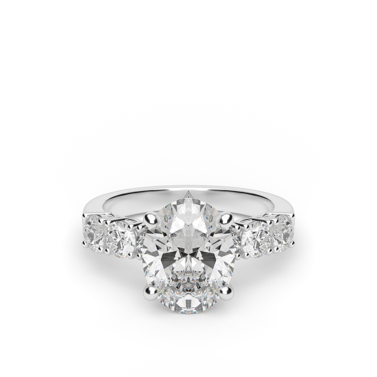 Prong Set Diamond Engagement Ring — 14K White Gold / Oval / Lab Diamond (image)