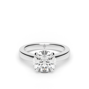 White Gold Round Diamond Solitaire Engagement Ring With Prong Setting 