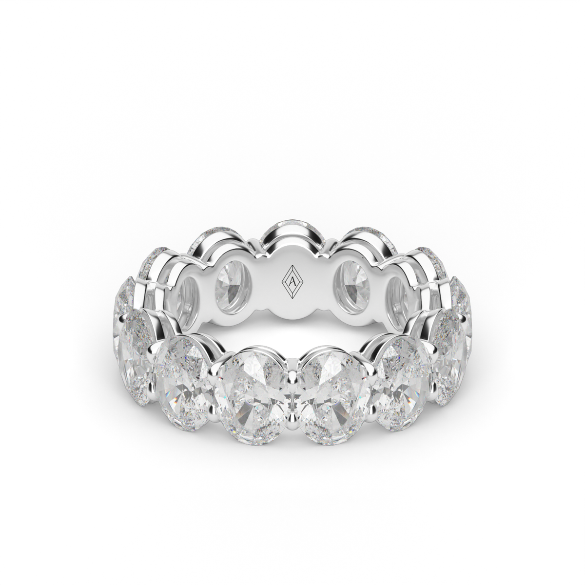 Oval Cut  Diamond Eternity Ring — 14K White Gold / 6 / Lab Diamond (image)