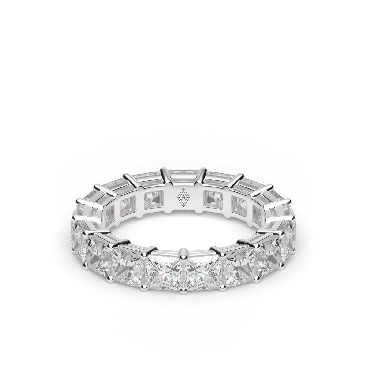 Princess Cut Diamond Eternity Ring — 14K White Gold / 4 / Lab Diamond (image)