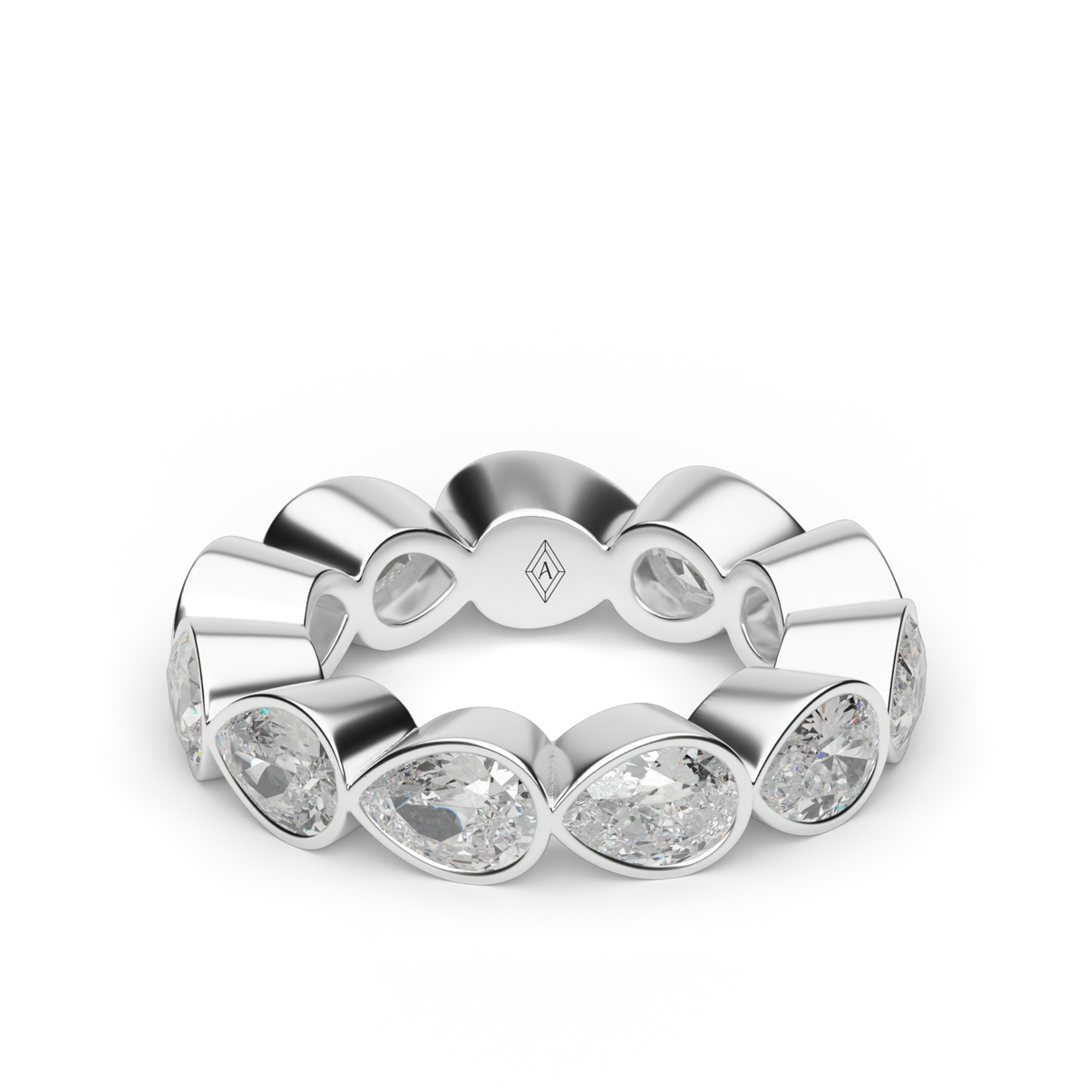East-West Bezel Pear Eternity Ring — 14K White Gold / 5 / Lab Diamond (image)