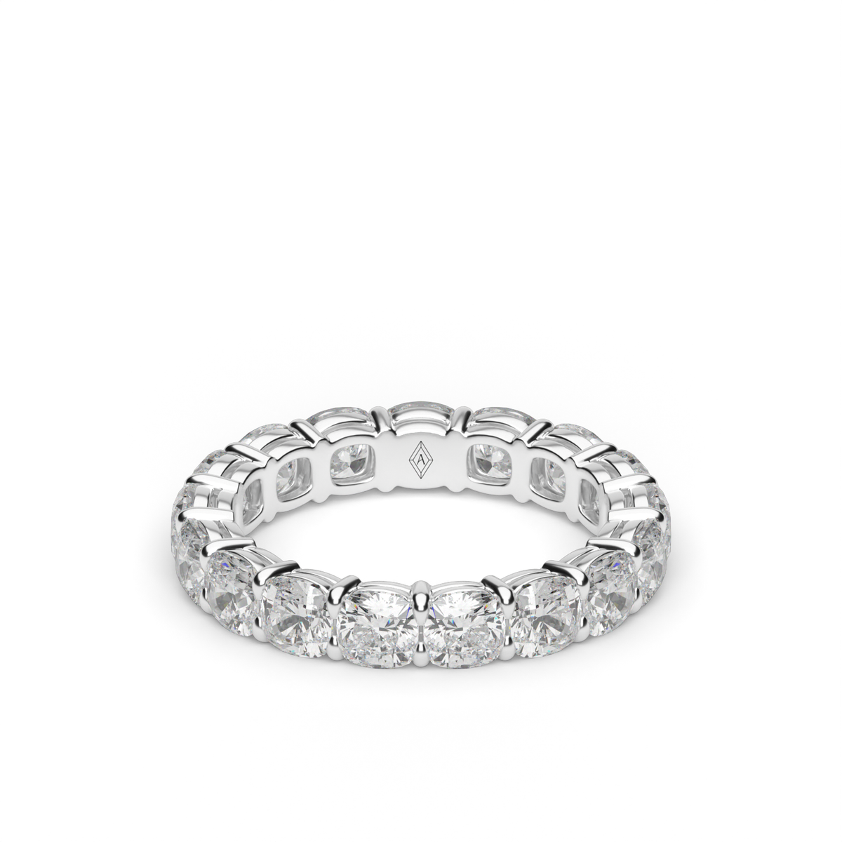 Cushion Cut Diamond Eternity Ring — 14K White Gold / 4 / Lab Diamond (image)