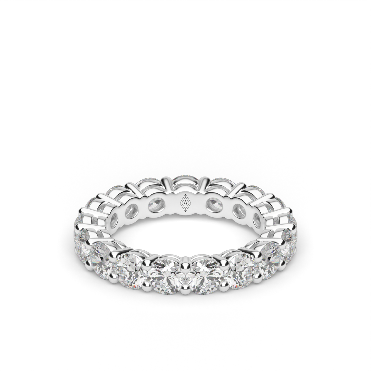 Round  Diamond Eternity Ring — 14K White Gold / 3 / Lab Diamond (image)