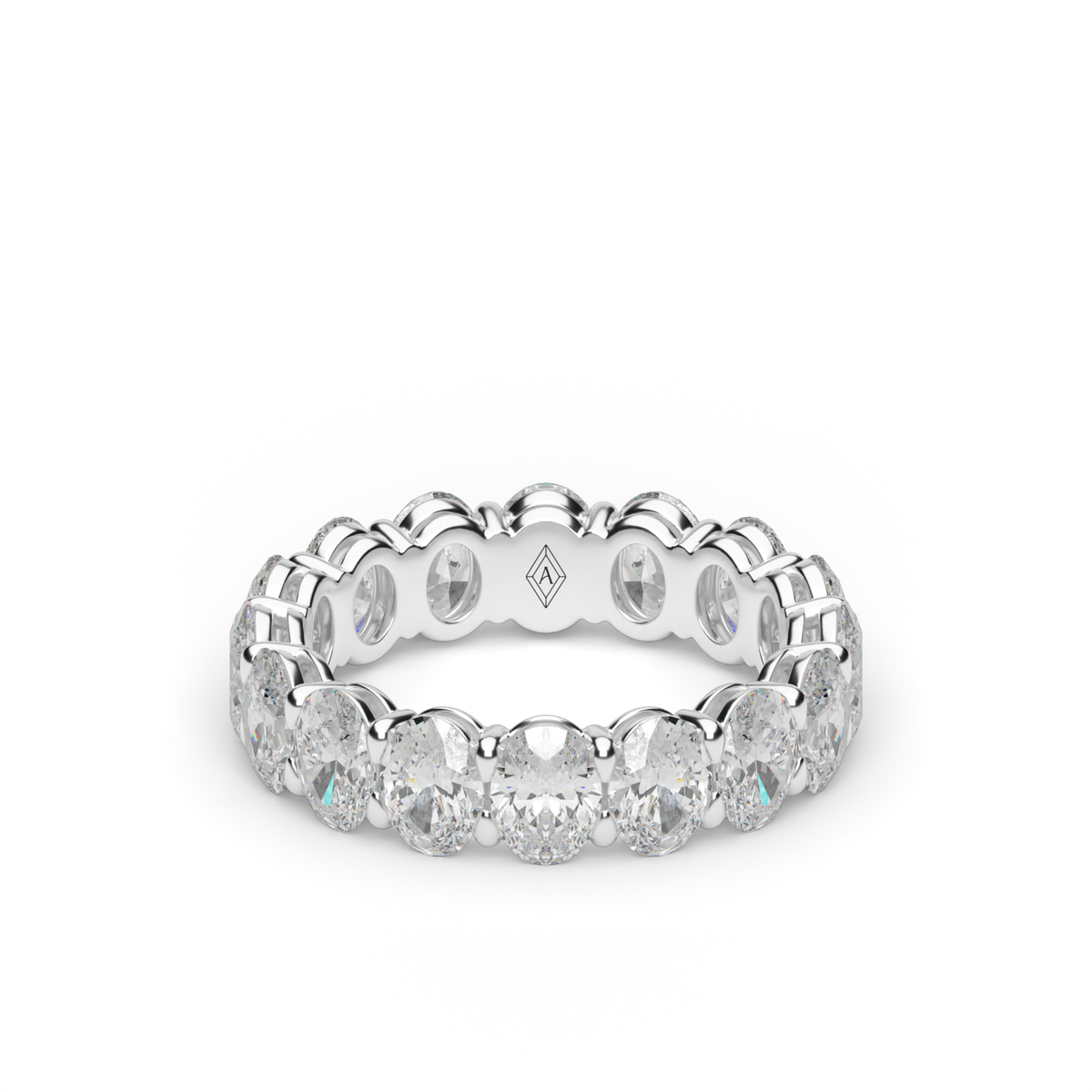 Oval Cut  Diamond Eternity Ring — 14K White Gold / 4 / Lab Diamond (image)