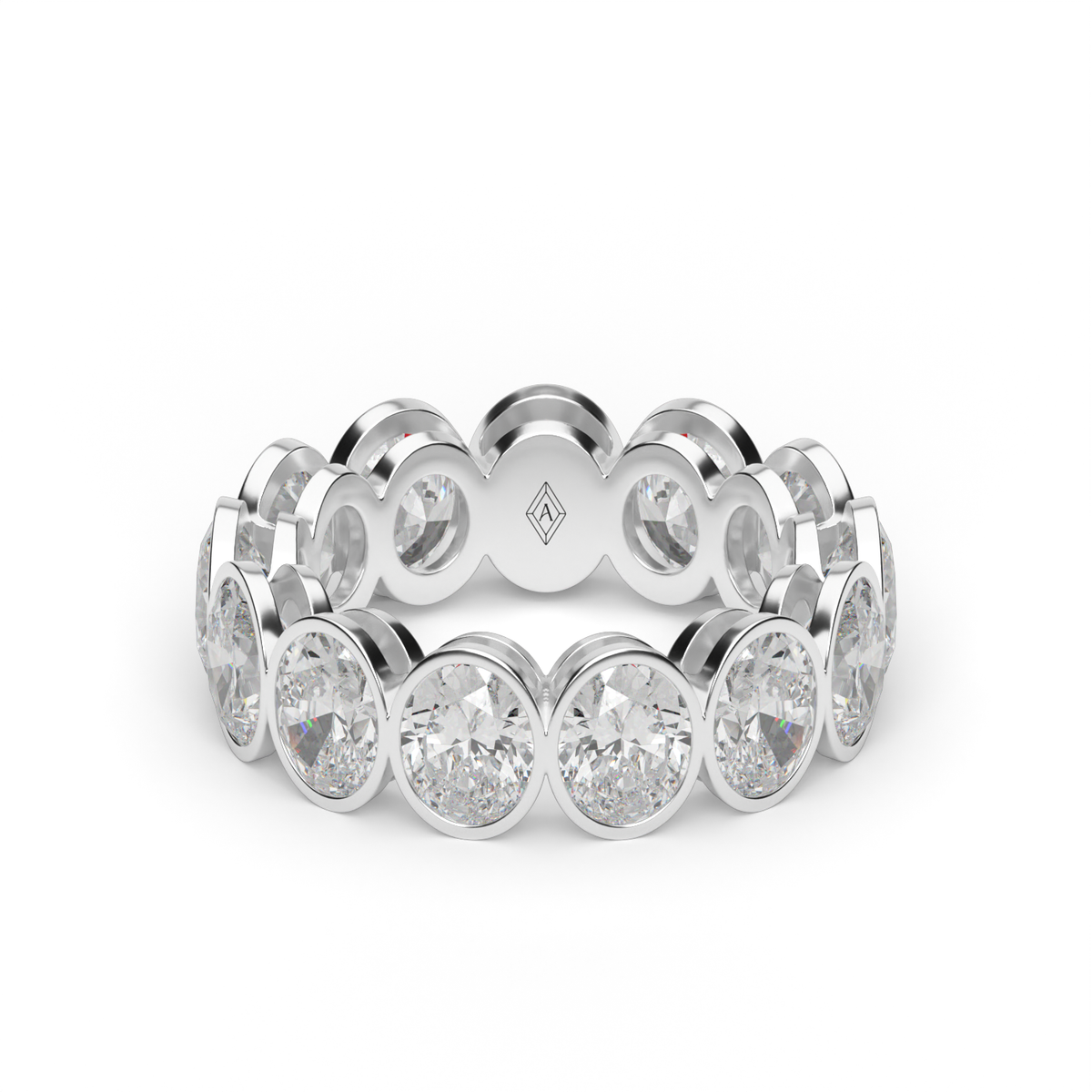 Oval Bezel Eternity Ring — 14K White Gold / 4 / Lab Diamond (image)