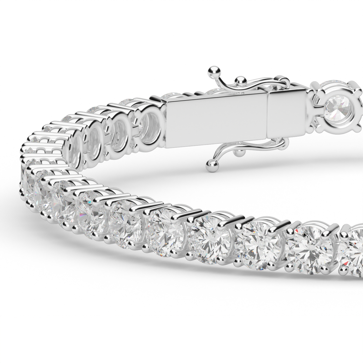 9 Carat Four Prong Diamond Tennis Bracelet — 14K White Gold / Lab Diamond (image)