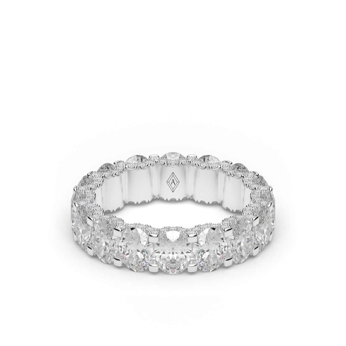 Elegant Oval  Eternity Ring — 14K White Gold / Lab Diamond (image)