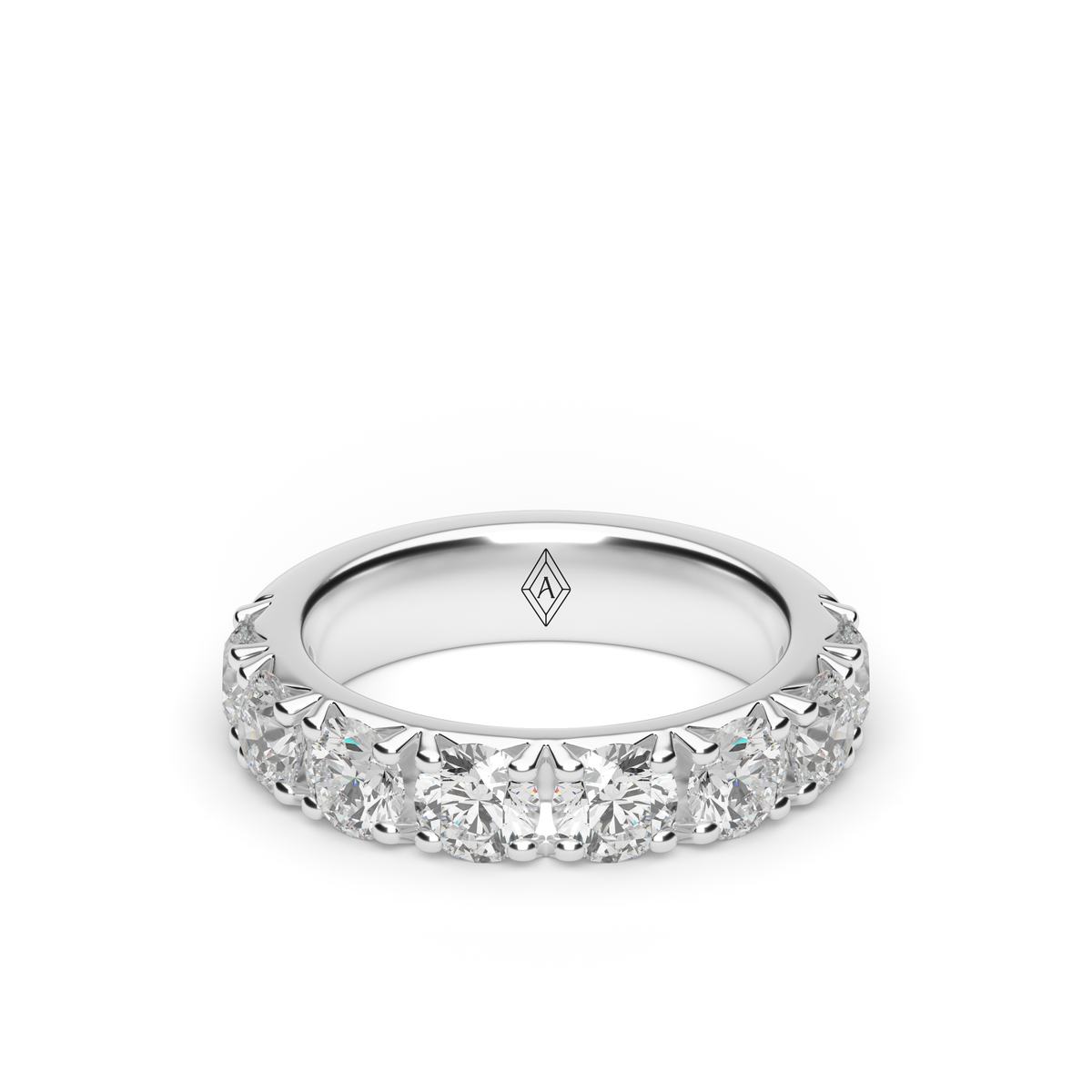2 Carat French Pave Diamond Anniversary Ring — 14K White Gold / Lab Diamond (image)