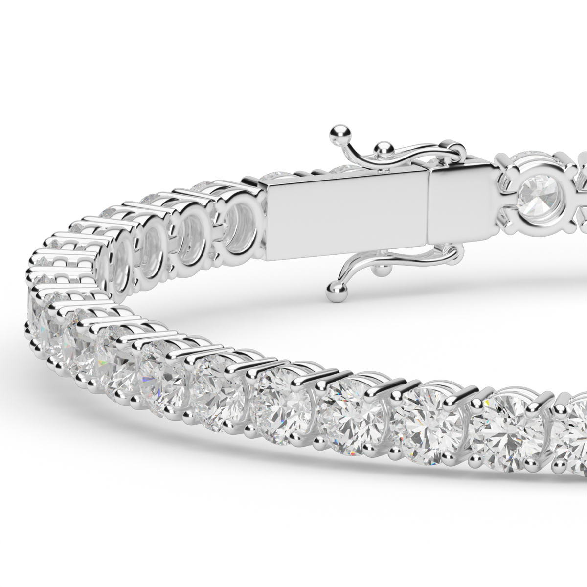 8 Carat Four Prong Diamond Tennis Bracelet — 14K White Gold / Lab Diamond (image)