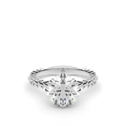 White Gold Round Shape Diamond Solitaire Engagement Ring With Prong Setting