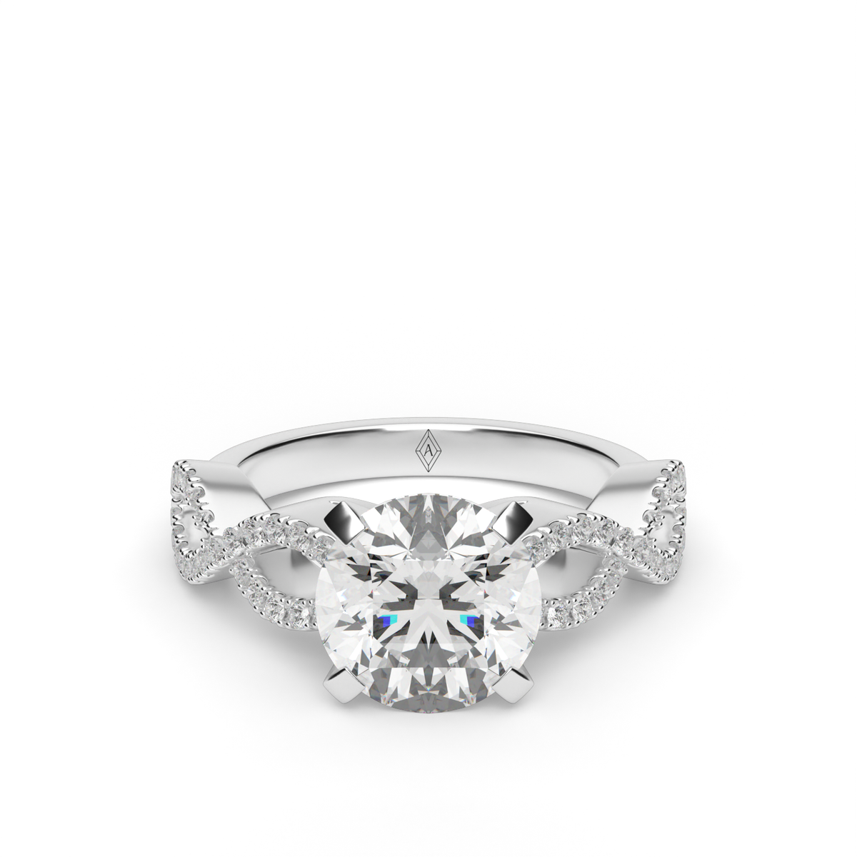 Infinity Twist Pavé Diamond Engagement Ring – Adamand
