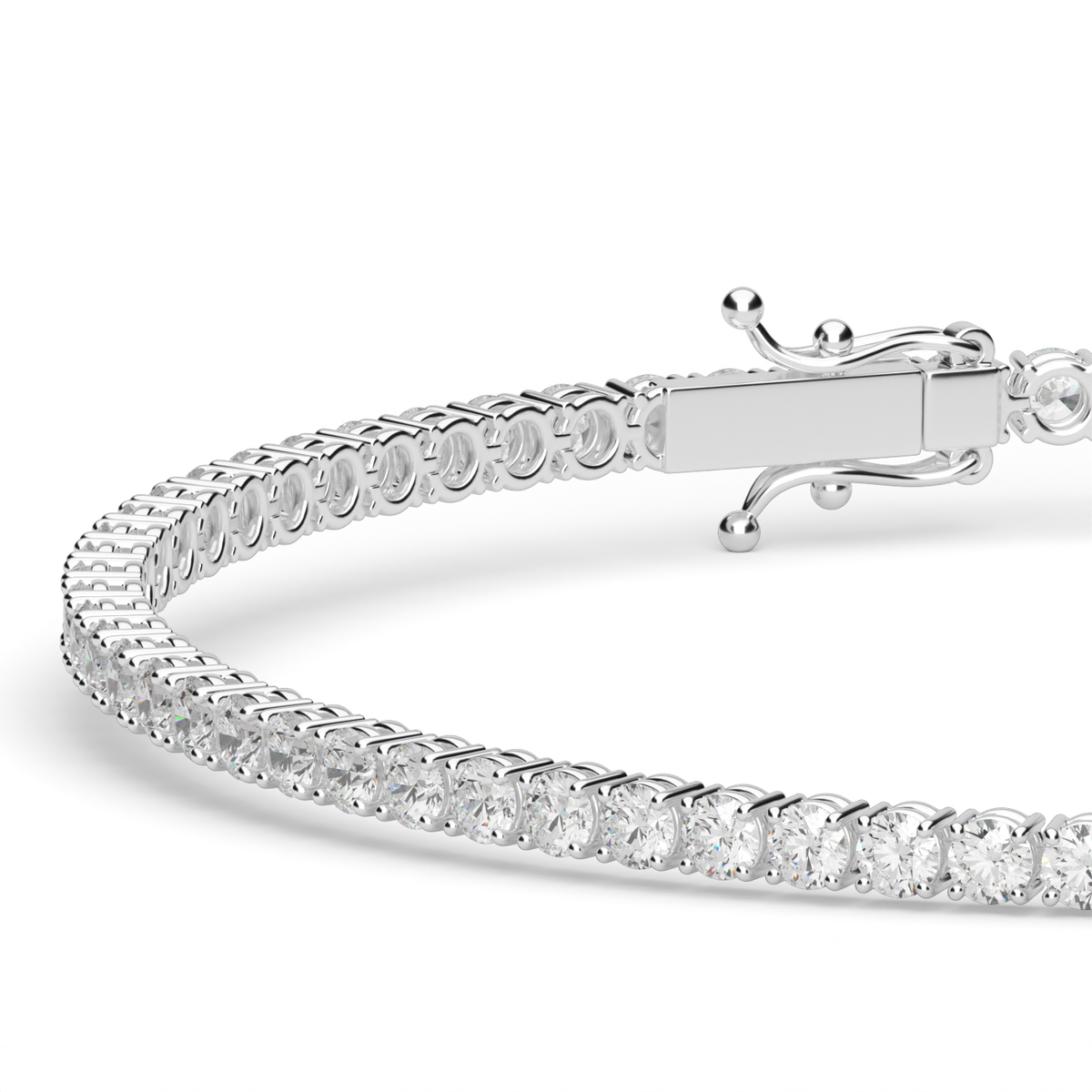 2 Carat Four Prong Diamond Tennis Bracelet — 14K White Gold / Lab Diamond (image)