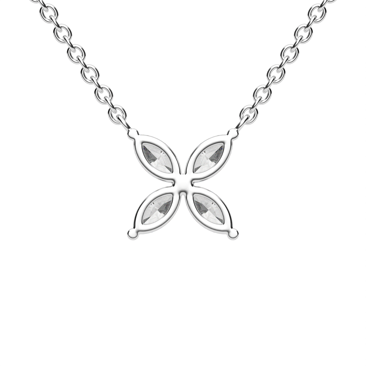 Marquise Cluster Pendant — 14K White Gold / Lab Diamond (image)