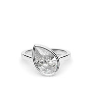 White Gold Solitaire Engagement Ring With Bezel Setting