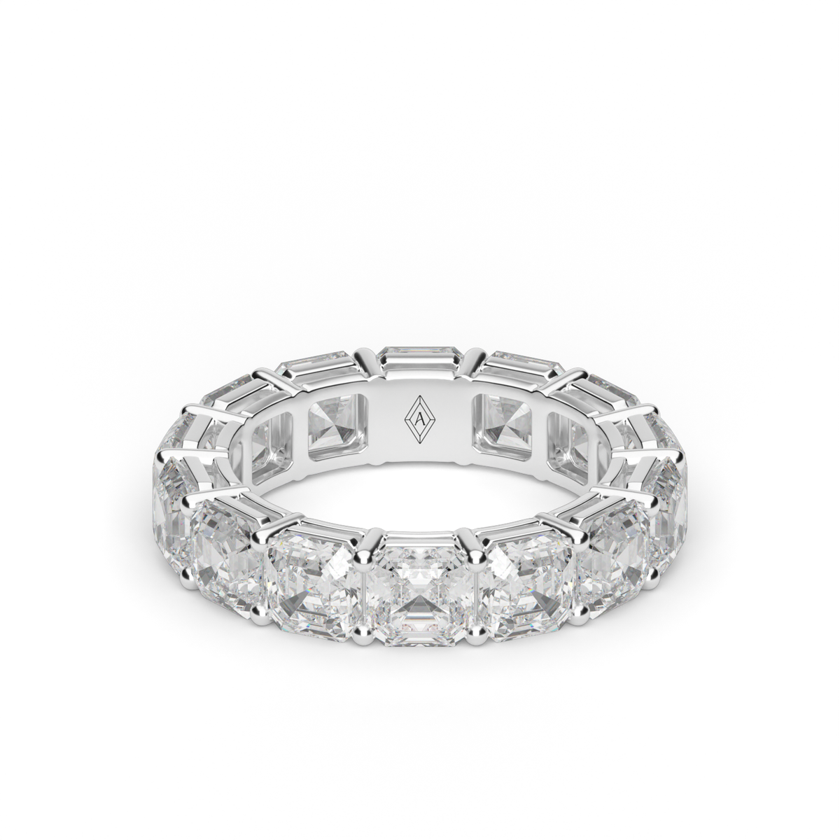 Asscher Cut Diamond Eternity Ring — 14K White Gold / 6 / Lab Diamond (image)