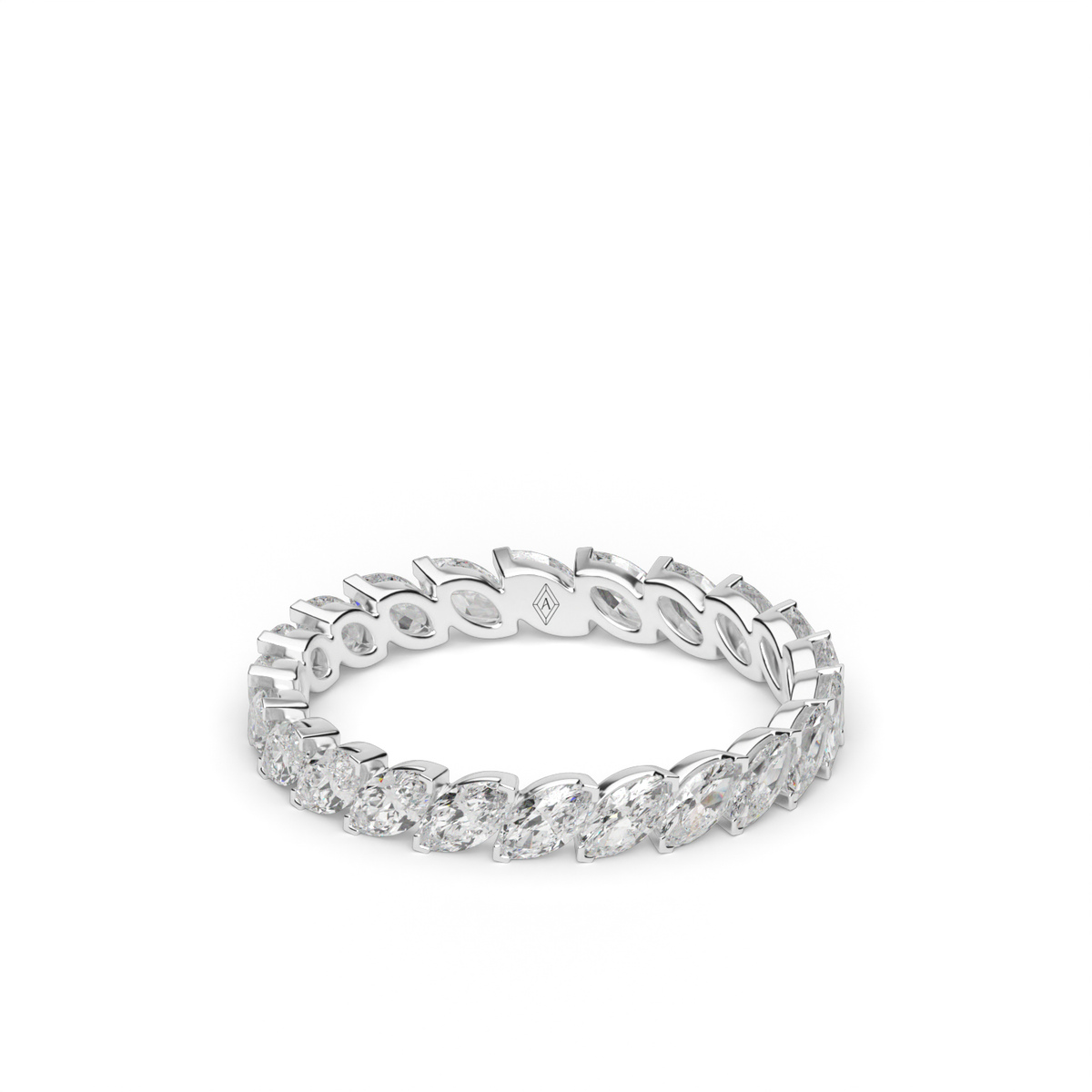Elegant Marquise Cut Diamond Eternity Ring — 14K White Gold / Lab Diamond (image)