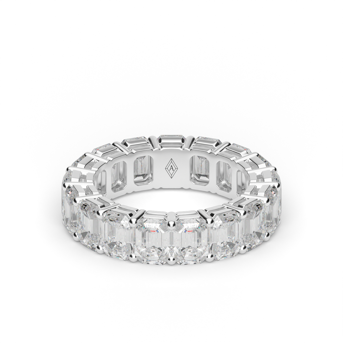 Emerald Shape  Diamond Eternity Ring — 14K White Gold / 6 / Lab Diamond (image)